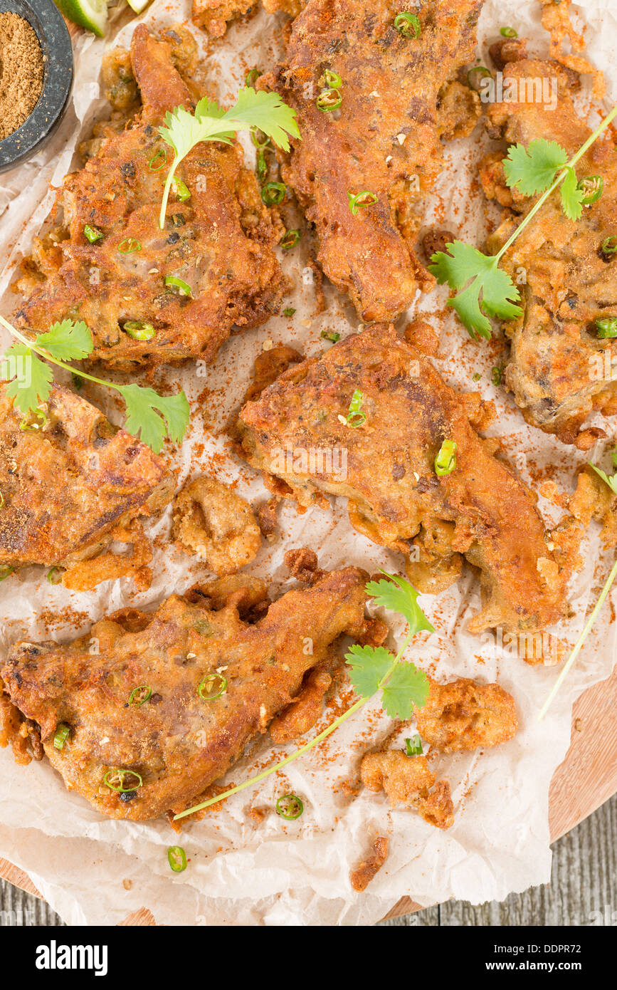 Mutton Chaap Fried battered lamb cutlets and chaat masala Stock Photo Alamy