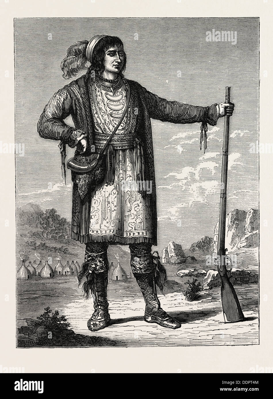 OSCEOLA, CHIEF OF THE SEMINOLES. From Catlin's North American Indians.US, USA, 1870s engraving Stock Photo
