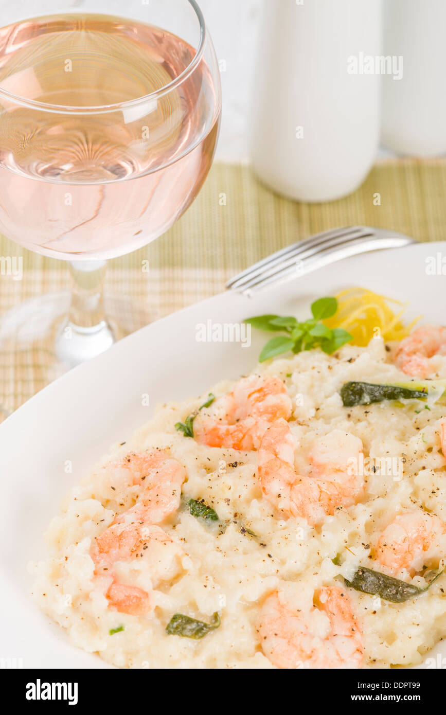 Prawn Risotto Bianco King prawn risotto with creamy white wine sauce