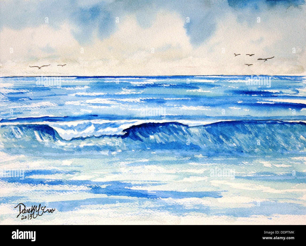 Blue turquoise beach seascape waves Stock Photo