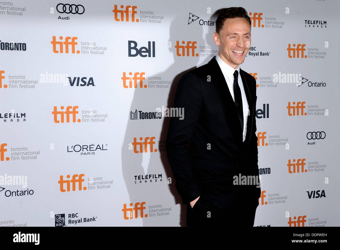 Toronto, Canada. 5th Sept 2013. Actor Tom Hiddleston arriving at the premiere of ONLY LOVERS LEFT ALIVE at the Ryerson Theatre during the Toronto International Film Festival 2013. Credit:  EXImages/Alamy Live News Stock Photo