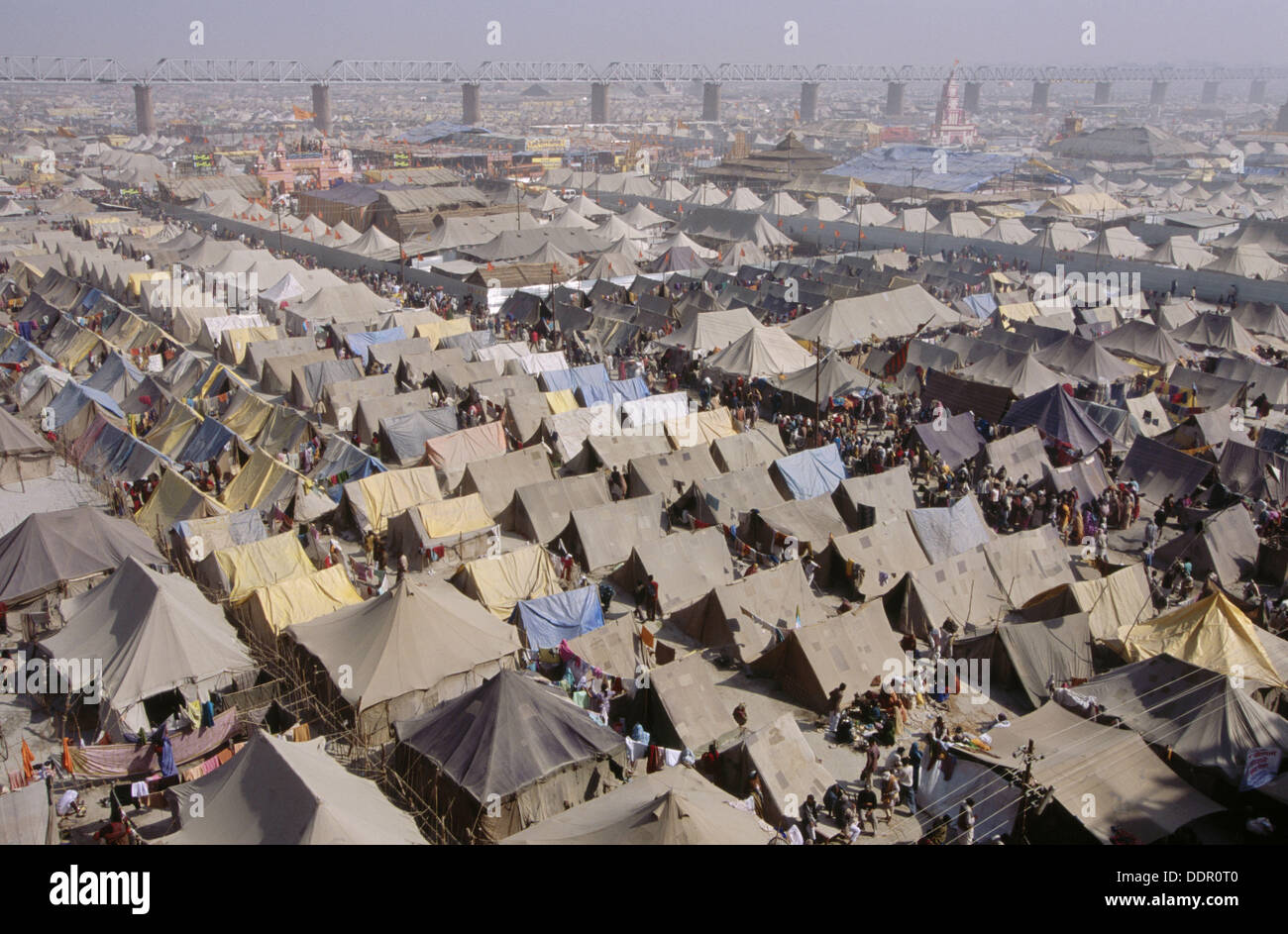 Pilgrim tent city during Kumbh Mela Festival (2001), the largest