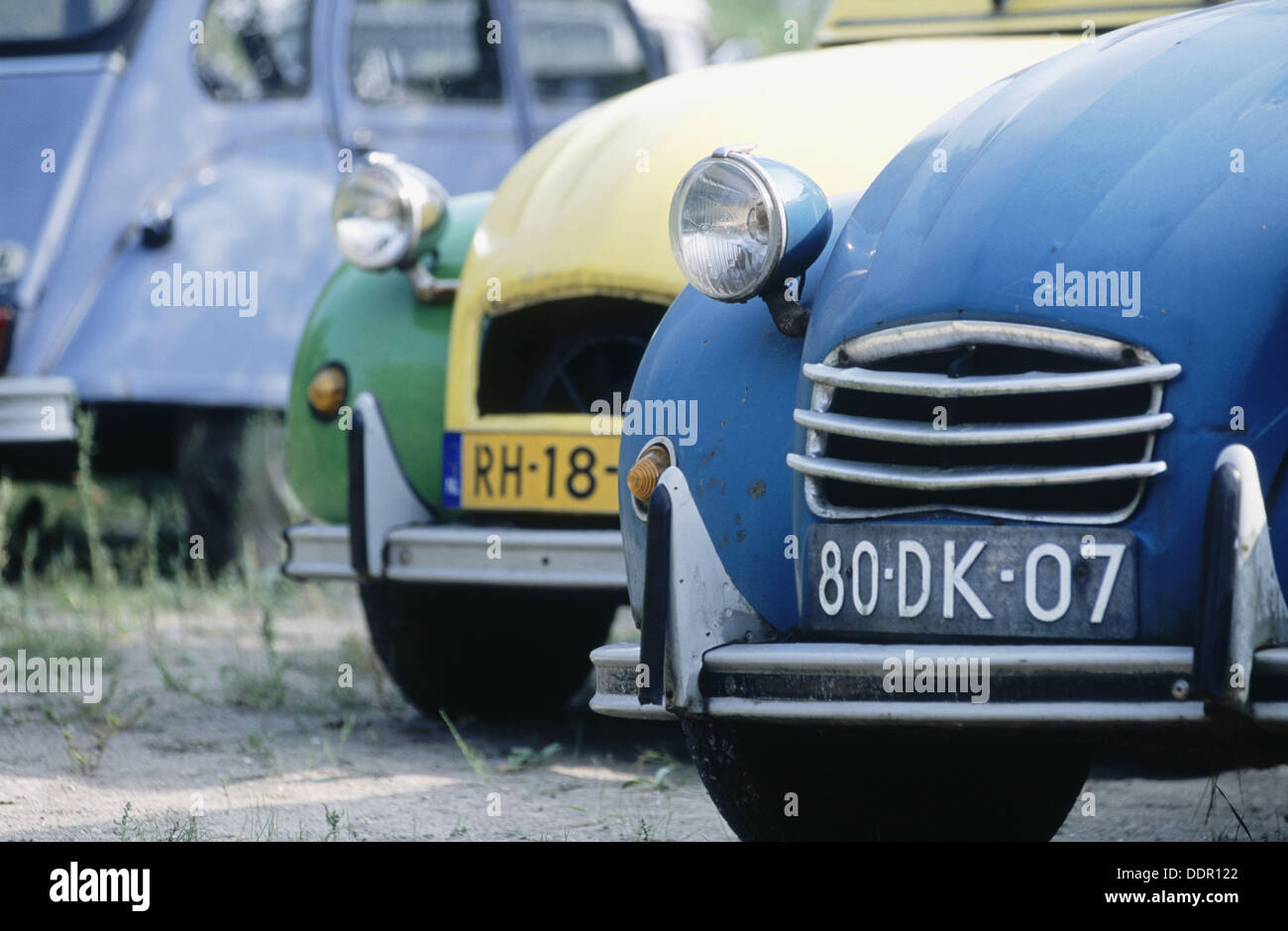 Old Citroën 2CV at used car dealership. Amsterdam, Holland Stock Photo Alamy