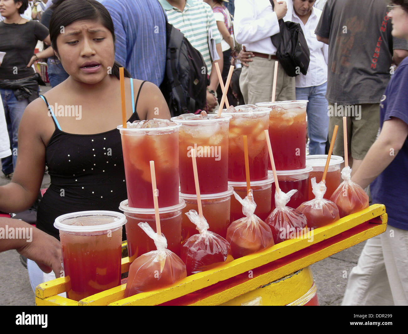Fruit Juice Vendor, Mexico Stock Photo Alamy