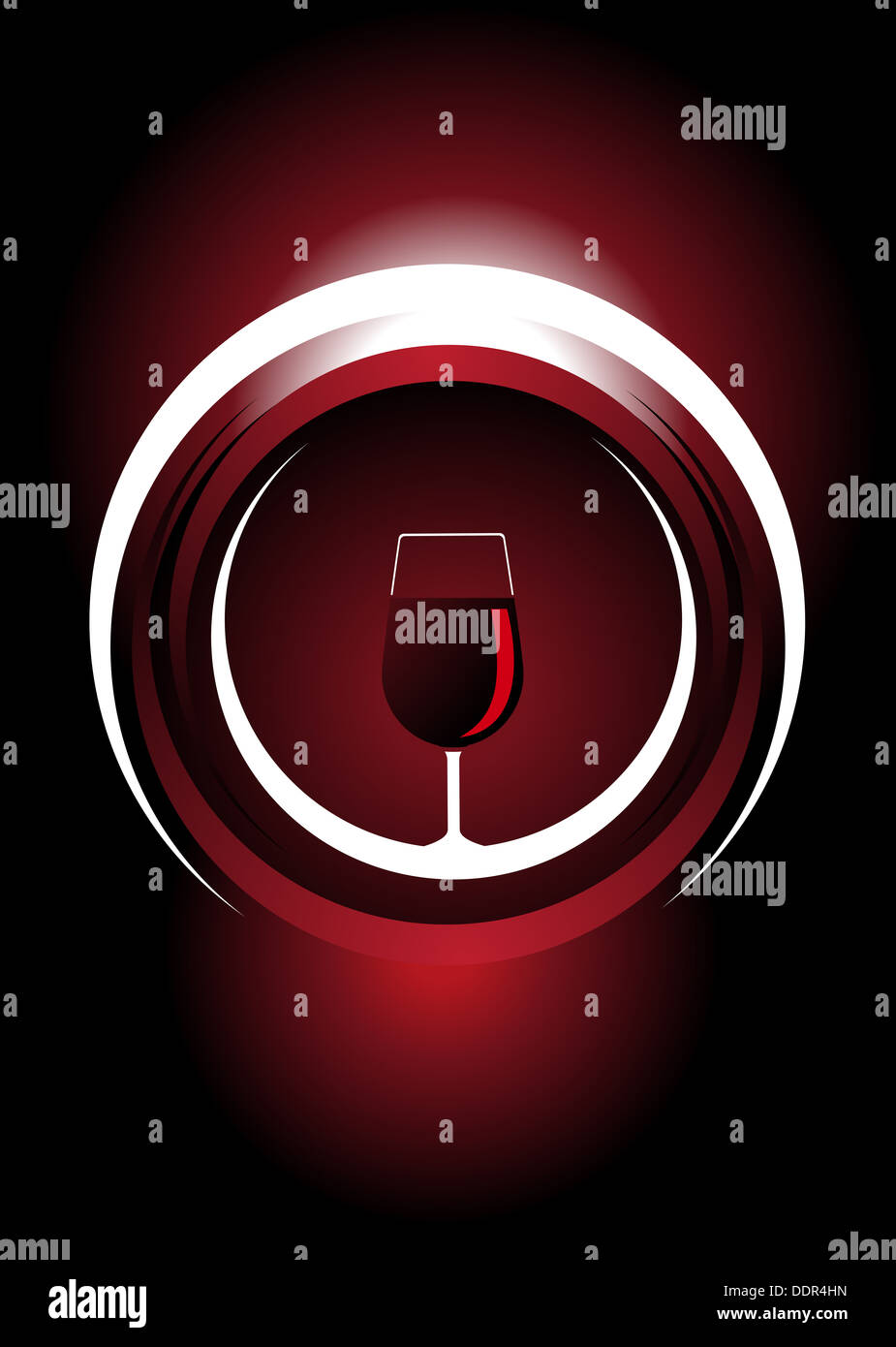 Wine icon design illustration of a glass of red wine inside a 3d circle ...