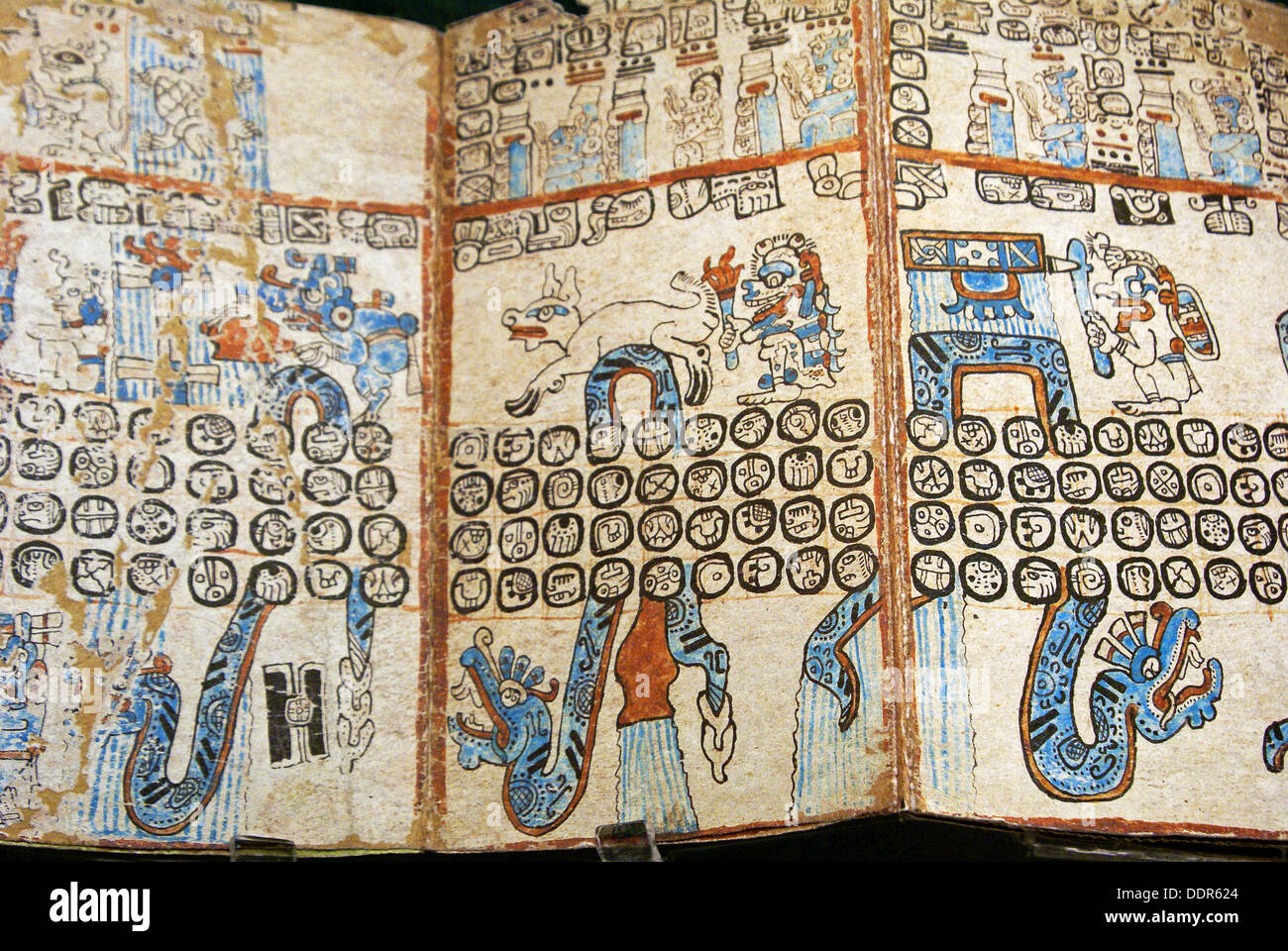 Grolier codex. Maya civilization. National Museum of Anthropology, Mexico D.F. Mexico. Stock Photo