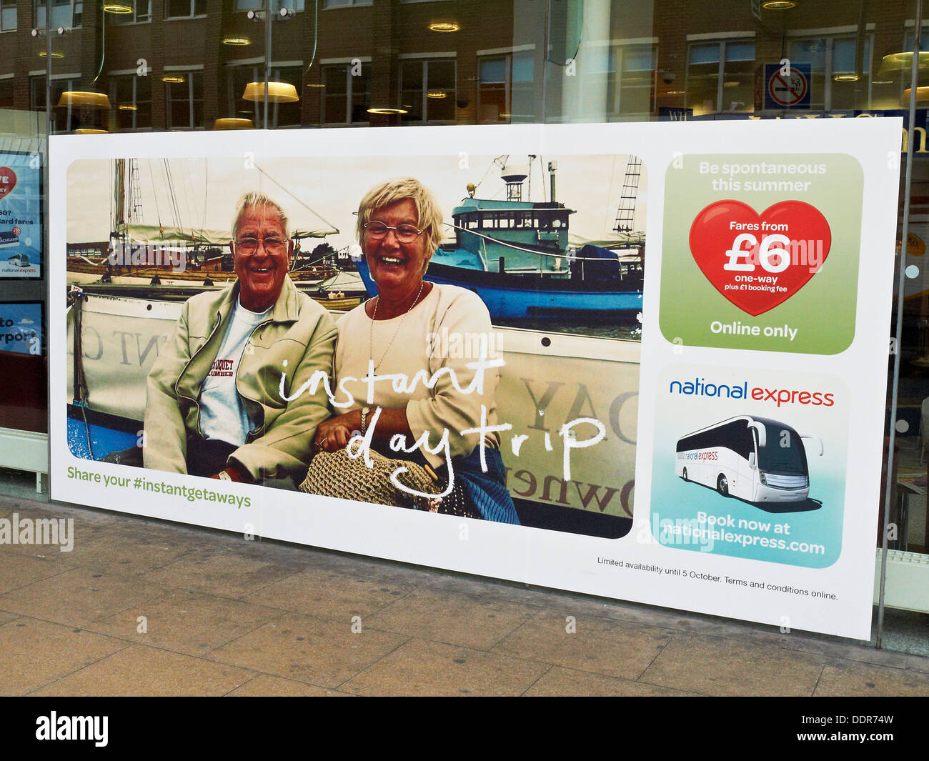 National Express ad in Manchester UK Stock Photo