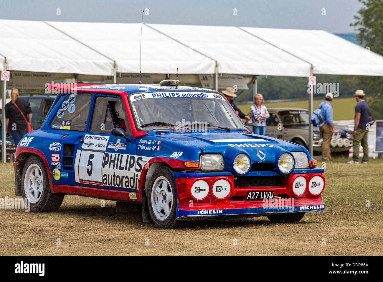 1983 Renault 5 Maxi Turbo with driver Adam Keeler in the paddock at the ...