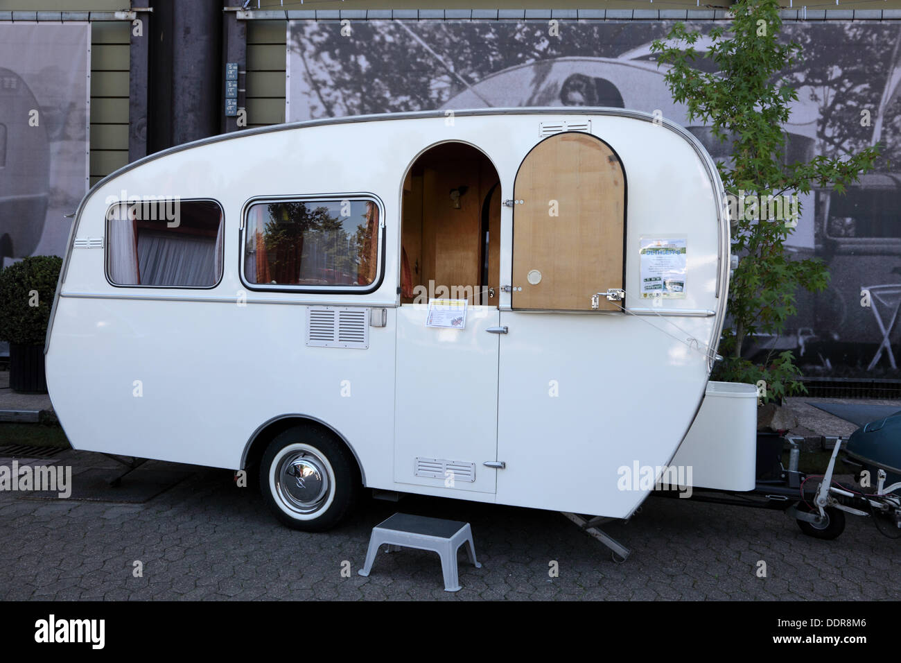 Dusseldorf, Germany. 05th Sep, 2013. DUSSELDORF - SEPTEMBER 4: Historic Dethleffs caravan at the Caravan Salon Exhibition 2013 on September 04, 2013 in Dusseldorf, Germany. Credit:  philipus/Alamy Live News Stock Photo