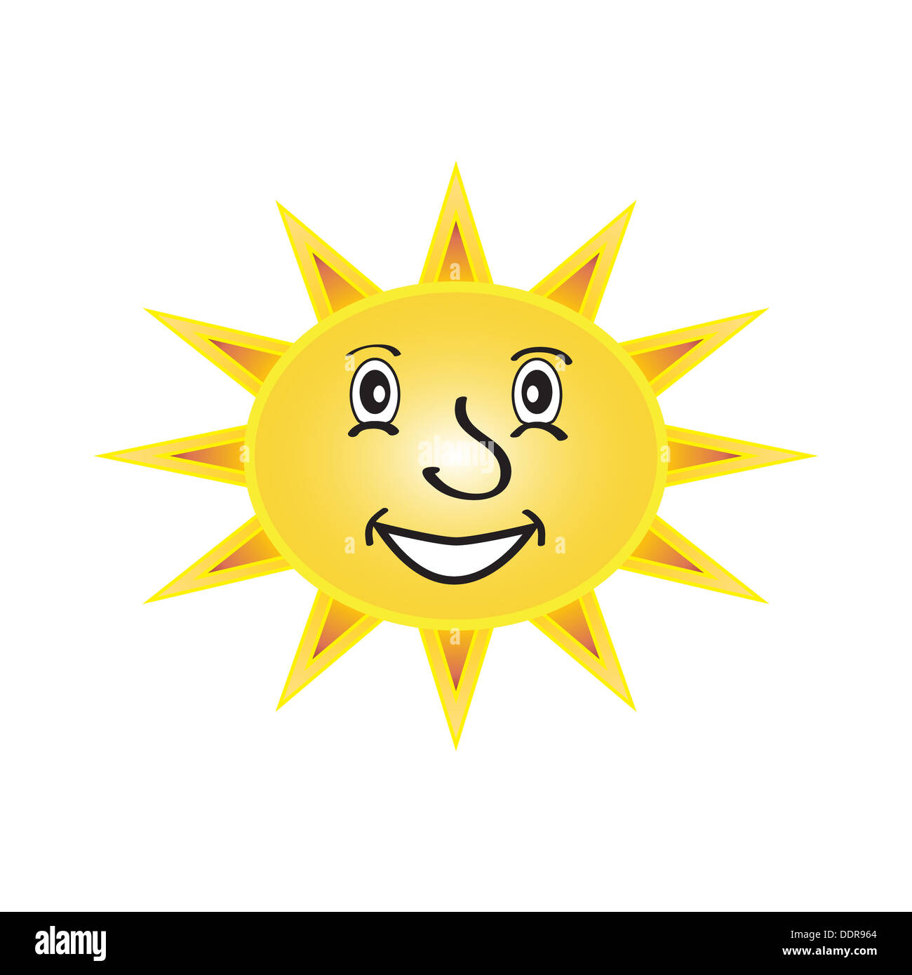 sun with a smile on his face, vector illustration Stock Photo - Alamy