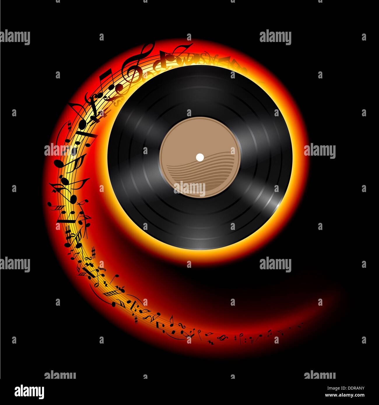 music notes spiral