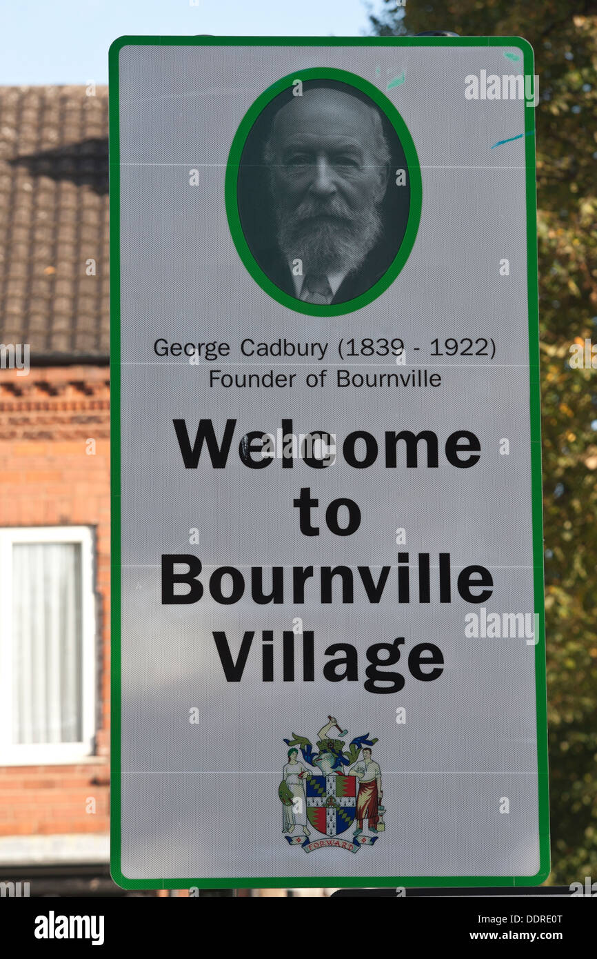 Bournville Village, the home of the Cadbury chocolate factory founded by George Cadbury in 1879, England, United Kingdom Stock Photo