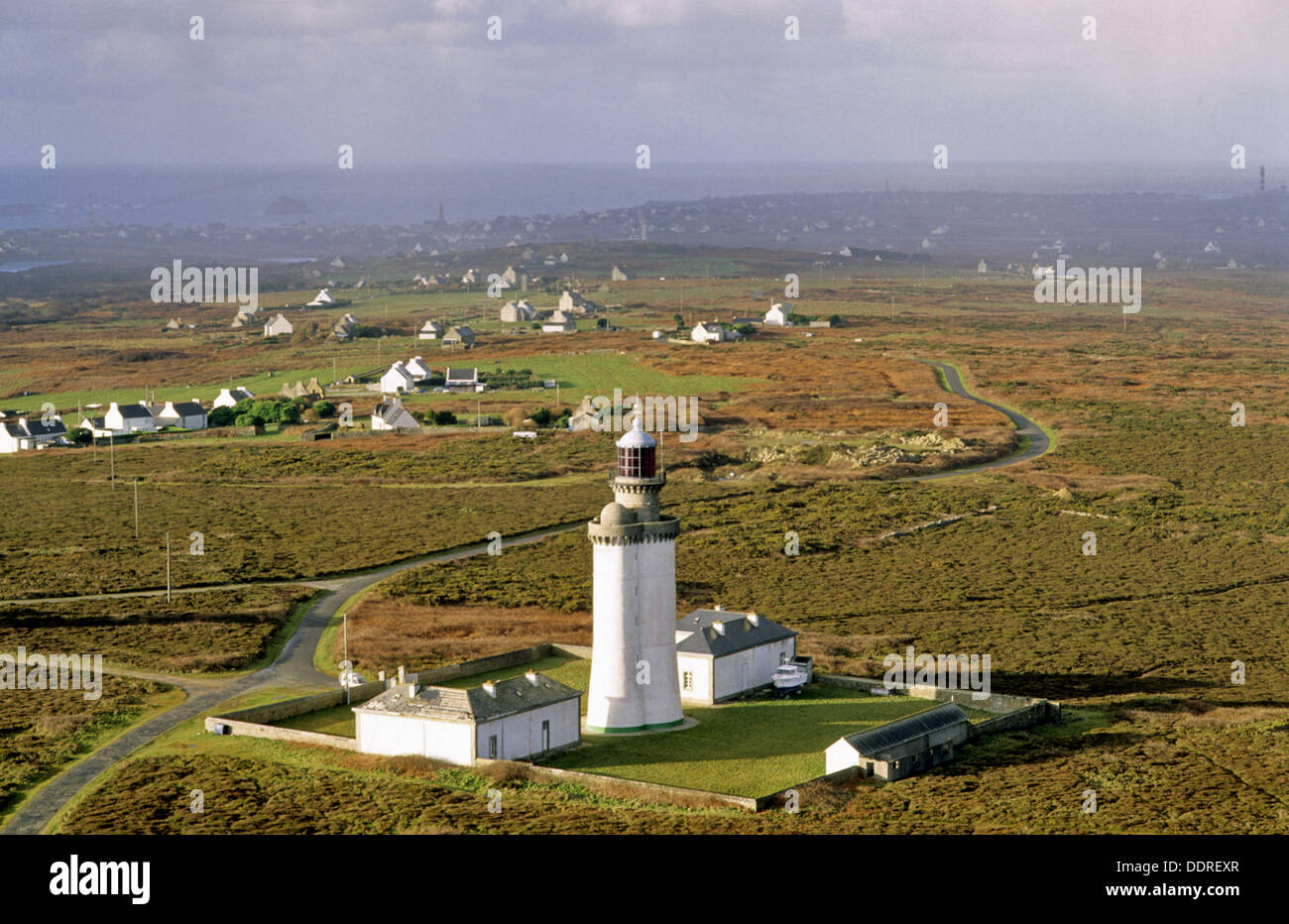 The Stiff lighthouse. Island of Ouessant. Finistère. Brittany. Atlantic Coast. France. Stock Photo