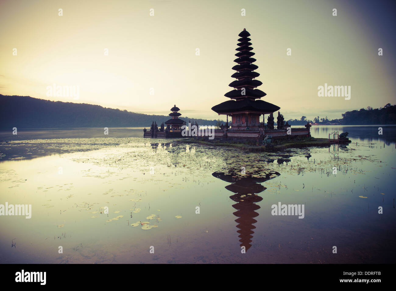 Indonesia, Bali, Bedugul, Pura Ulun Danau Bratan Temple on Lake Bratan Stock Photo
