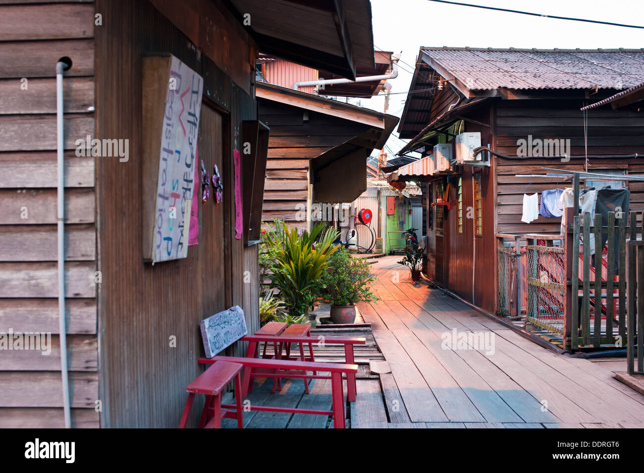 Chinese fishing village, Penang Stock Photo Alamy