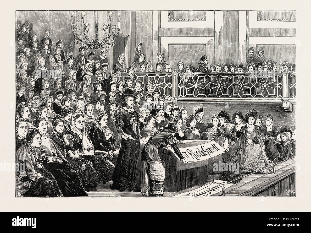 WOMEN'S SUFFRAGE: THE NATIONAL DEMONSTRATION AT ST. JAMES'S HALL, UK Stock Photo