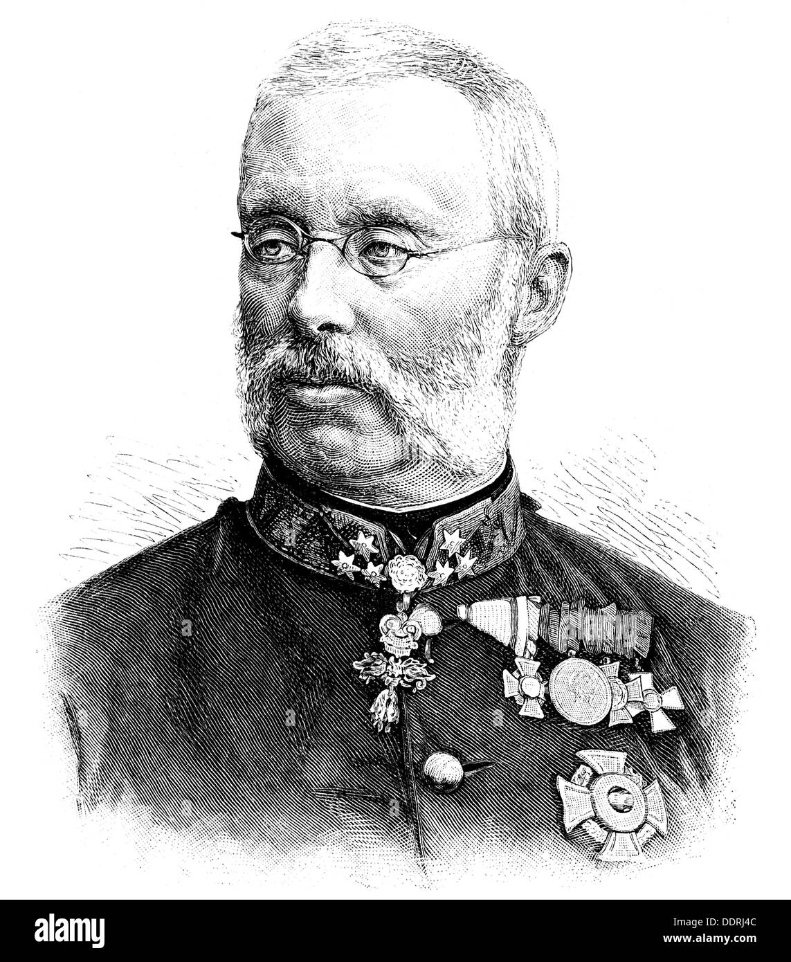 Albrecht, 3.8.1817 - 18.2.1895, Archduke of Austria, Austrian general, inspector general of the Austro-Hungarian Army 1868 - 1895, portrait, wood engraving, circa 1890, Stock Photo