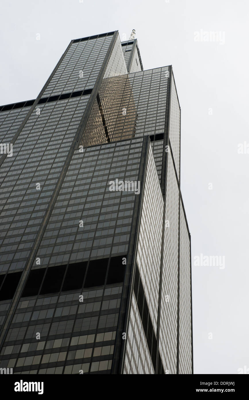 Low angle view of Sears Tower, Chicago, Cook County, Illinois, USA Stock Photo
