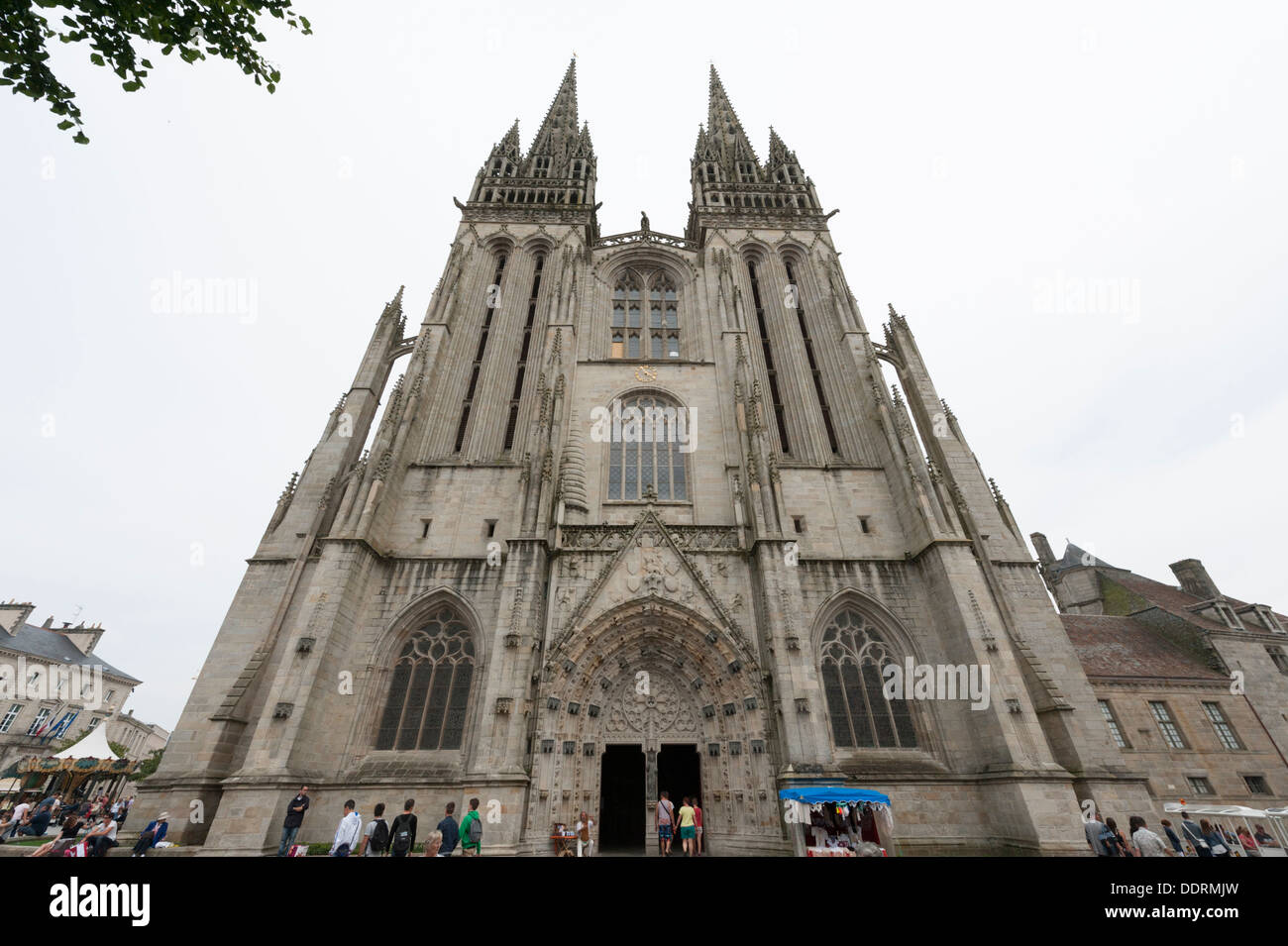Cathedral of Saint-Corentin Quimper Brittany France Stock Photo