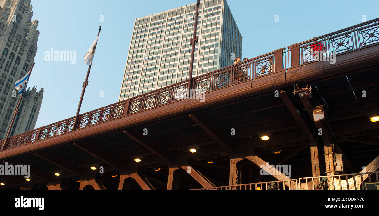 Low angle view of a bridge, Chicago, Cook County, Illinois, USA Stock