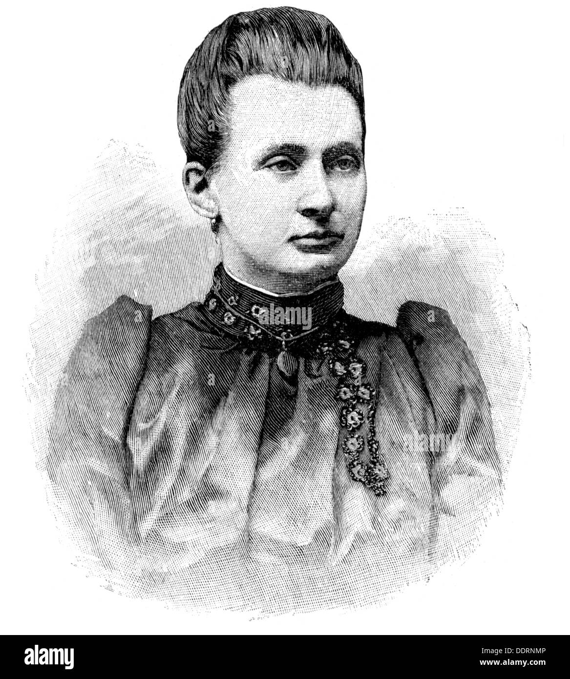 Therese, 12.11.1850 - 19.9.1925, Princess of Bavaria, German scientist, portrait, wood engraving, circa 1880, Stock Photo