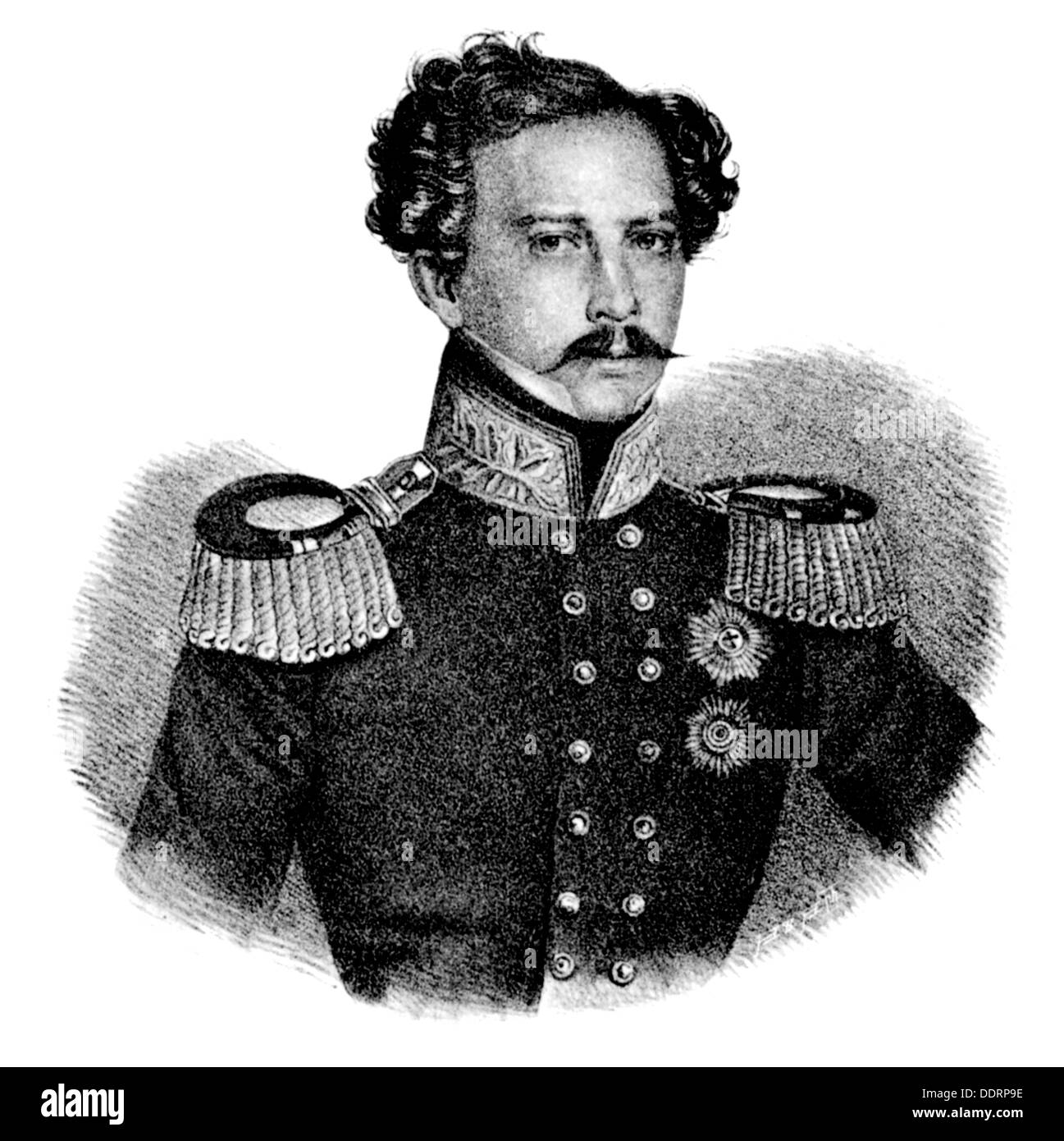 William, 25.4.1806 - 18.10.1884, Duke of Brunswick 20.4.1831 - 18.10.1884, portrait, lithograph, circa 1835, Stock Photo