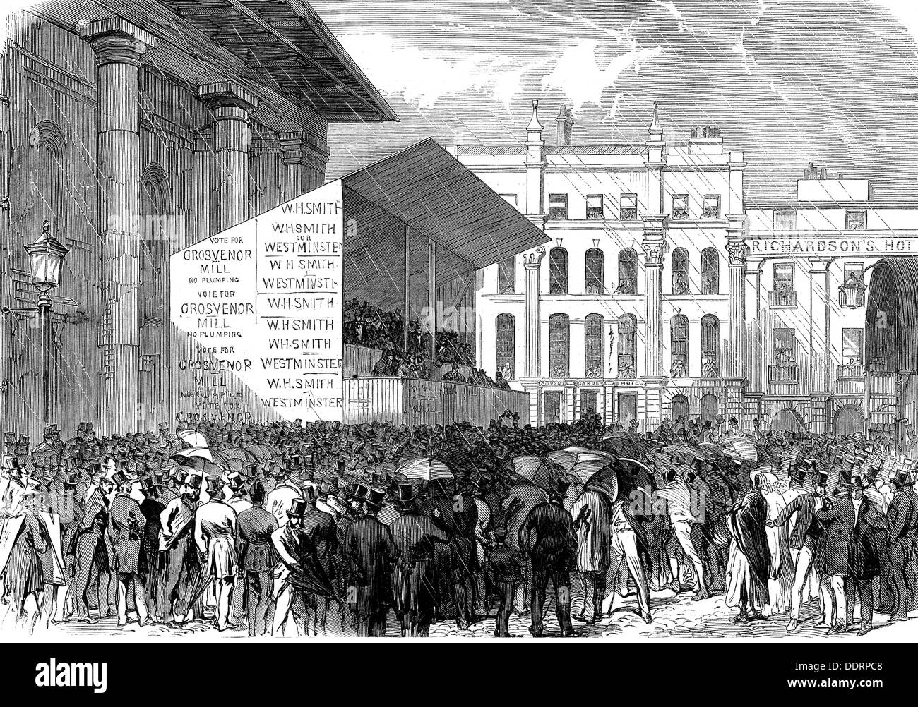 politics, elections, parliamentary elections in Great Britain, 1868, Additional-Rights-Clearences-Not Available Stock Photo