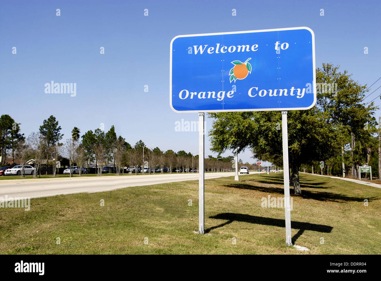 County road sign Drivers to Orange County Kissimmee Orlando