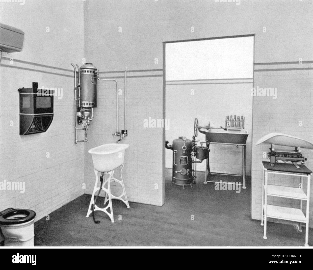 medicine, hygienics, bath for babies and milk room, design: Central-Werkstatt, Dessau, circa 1910, Additional-Rights-Clearences-Not Available Stock Photo