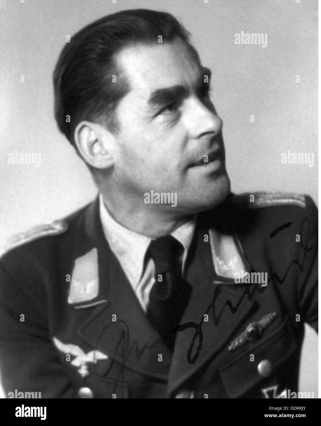 Second World War / WWII, propaganda, war correspondent of the Luftwaffe (German Air Force) Georg Schödl, 3rd Air Force War Correspondent Company, portrait, 1942, Additional-Rights-Clearences-Not Available Stock Photo