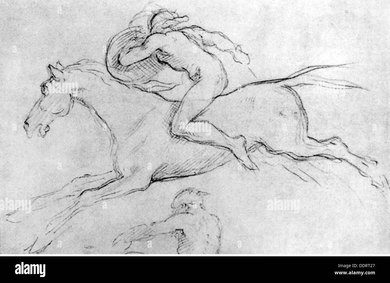 Mörike, Eduard, 8.9.1804 - 4.6. 1875, German author / writer, works, 'Der Bauer und sein Sohn' (The Peasant and His Son), 1839, drawing by Moritz von Schwind (1804 - 1871), 19th century, Artist's Copyright has not to be cleared Stock Photo