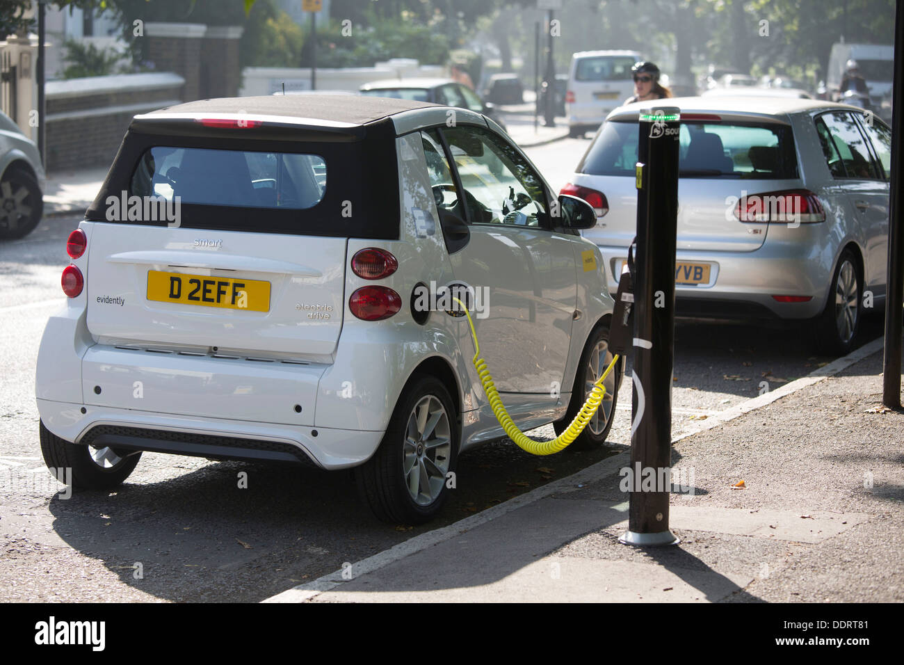 electric Smart car charging point in London Stock Photo Alamy