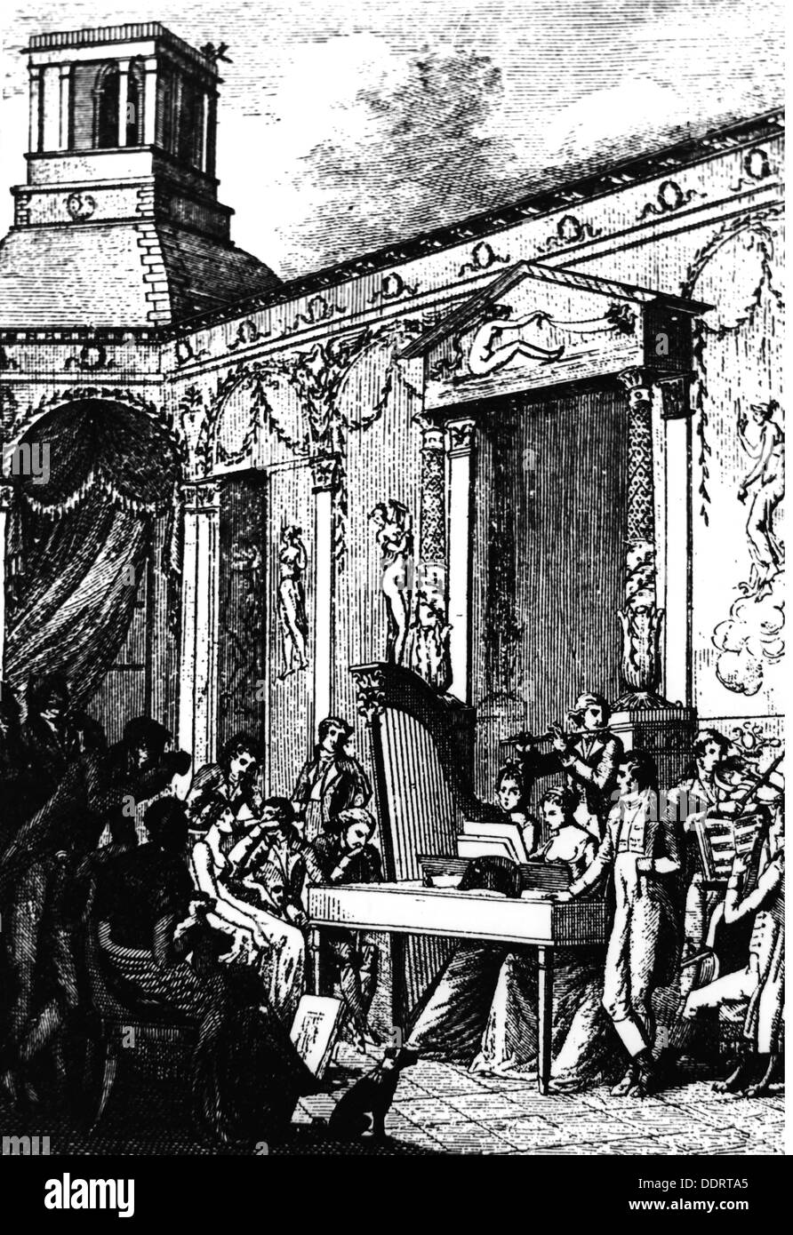 literature, titles and title pages, 'Der neue hinkende Teufel', after Garnerey, copper engraving by Dien, 19th century, Artist's Copyright has not to be cleared Stock Photo