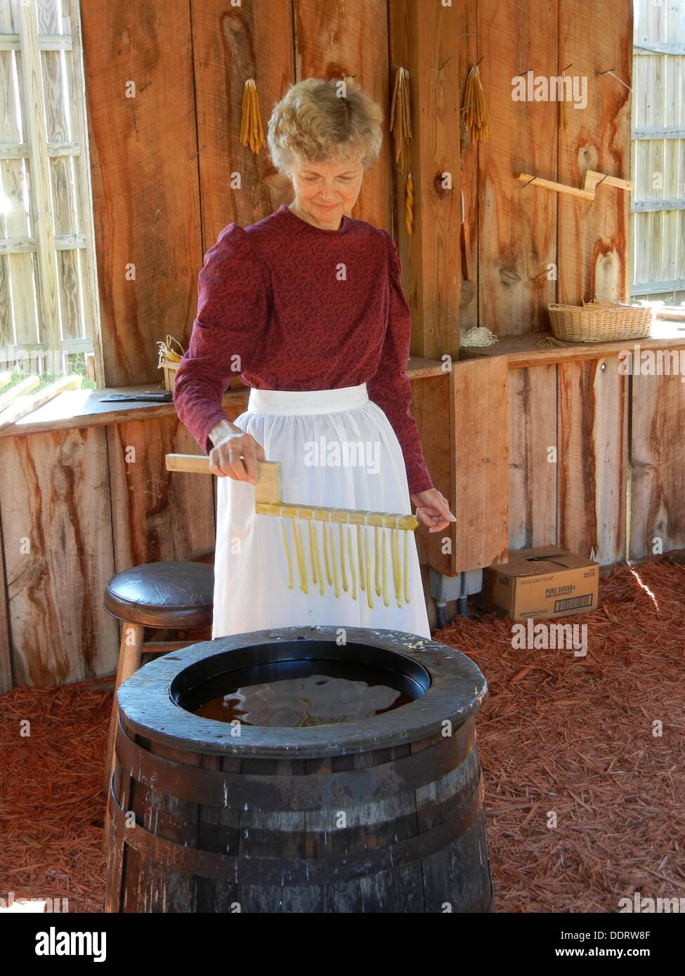 Making candles Florida State Fair Tampa historic Cracker Country