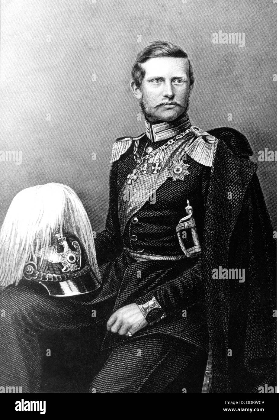 Frederick III, 18.10.1831 - 15.6.1888, German Emperor 9.3. - 15.6.1888, half length, after painting, circa 1858, Stock Photo