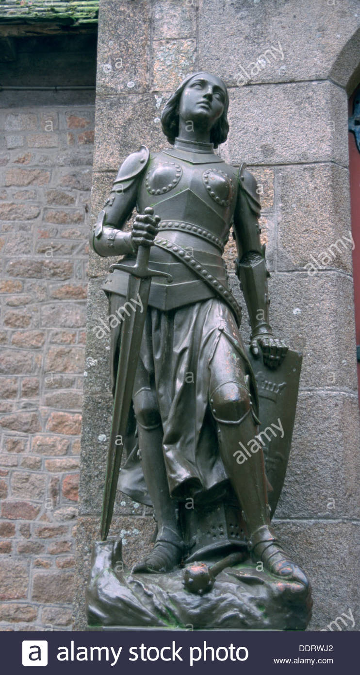 Joan of Arc statue, Mont St Michel, Normandy. Artist Elizabeth Stock