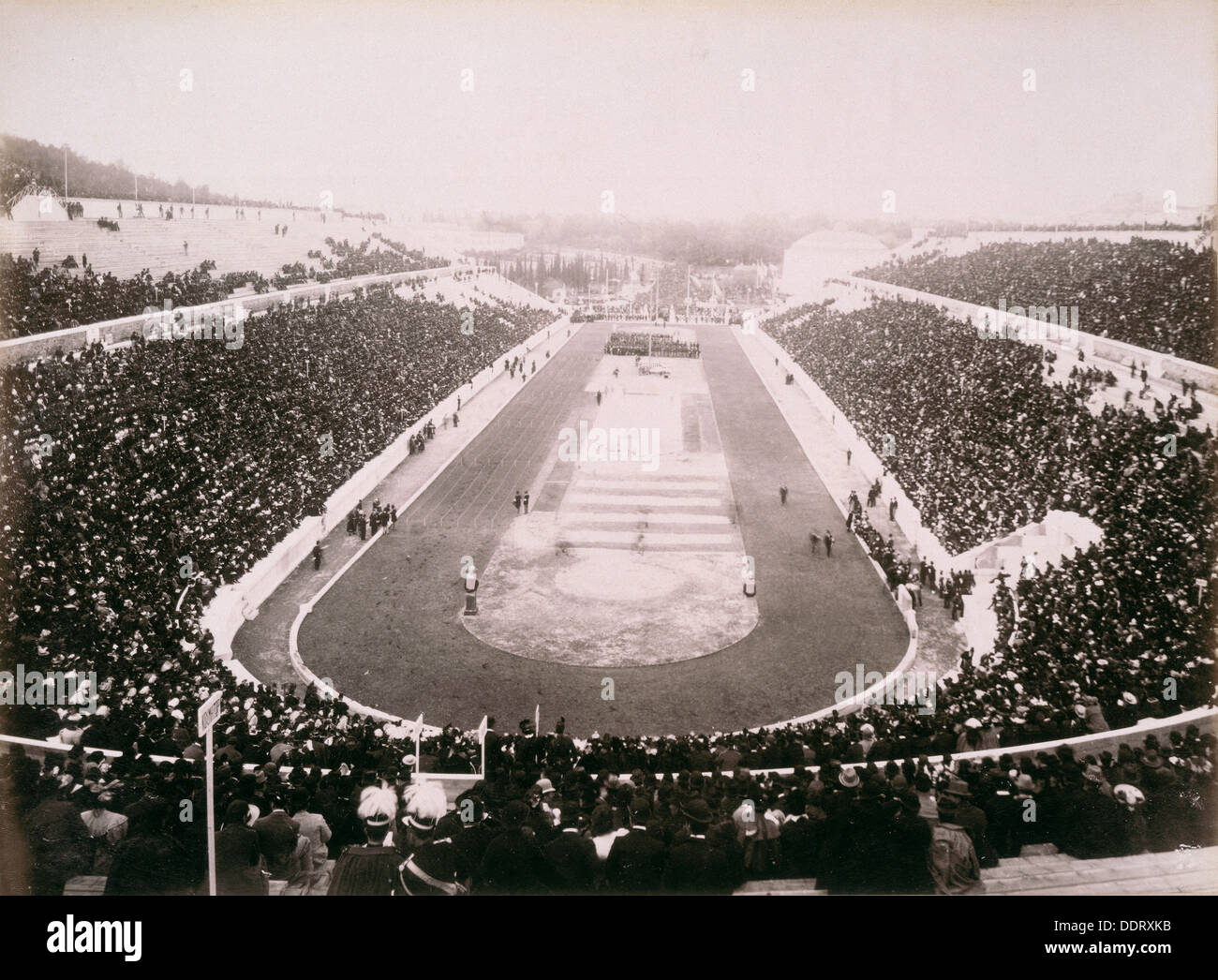 View of the first modern Olympic Games in Athens, 1896. Artist: Unknown Stock Photo