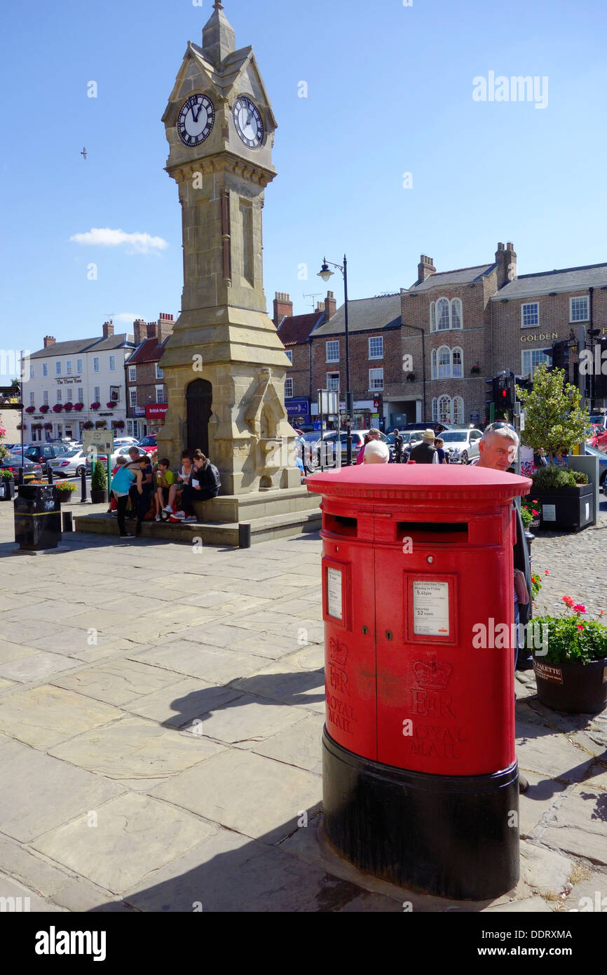 The Market Place in Thirsk town centre North Yorkshire UK on a sunny summer's day Stock Photo
