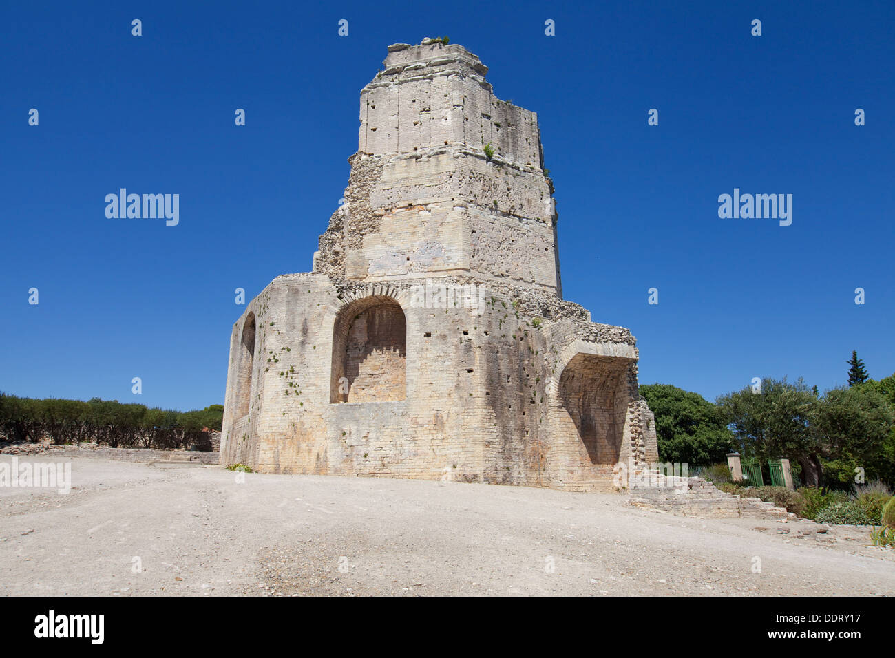 Tour Magne, roman monument in Nimes, Languedoc-Roussillon, France. Stock Photo