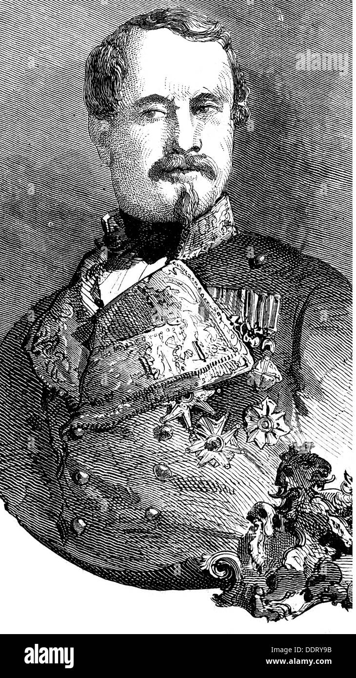 O'Donnell y Jorris, Leopoldo, 12.1.1809 - 5.11.1867, Spanish general and politician, president of the government 1856, 1858 - 1863 und 1865 - 1866, half length, wood engraving, 'Die Glocke', 14.1.1860, Stock Photo