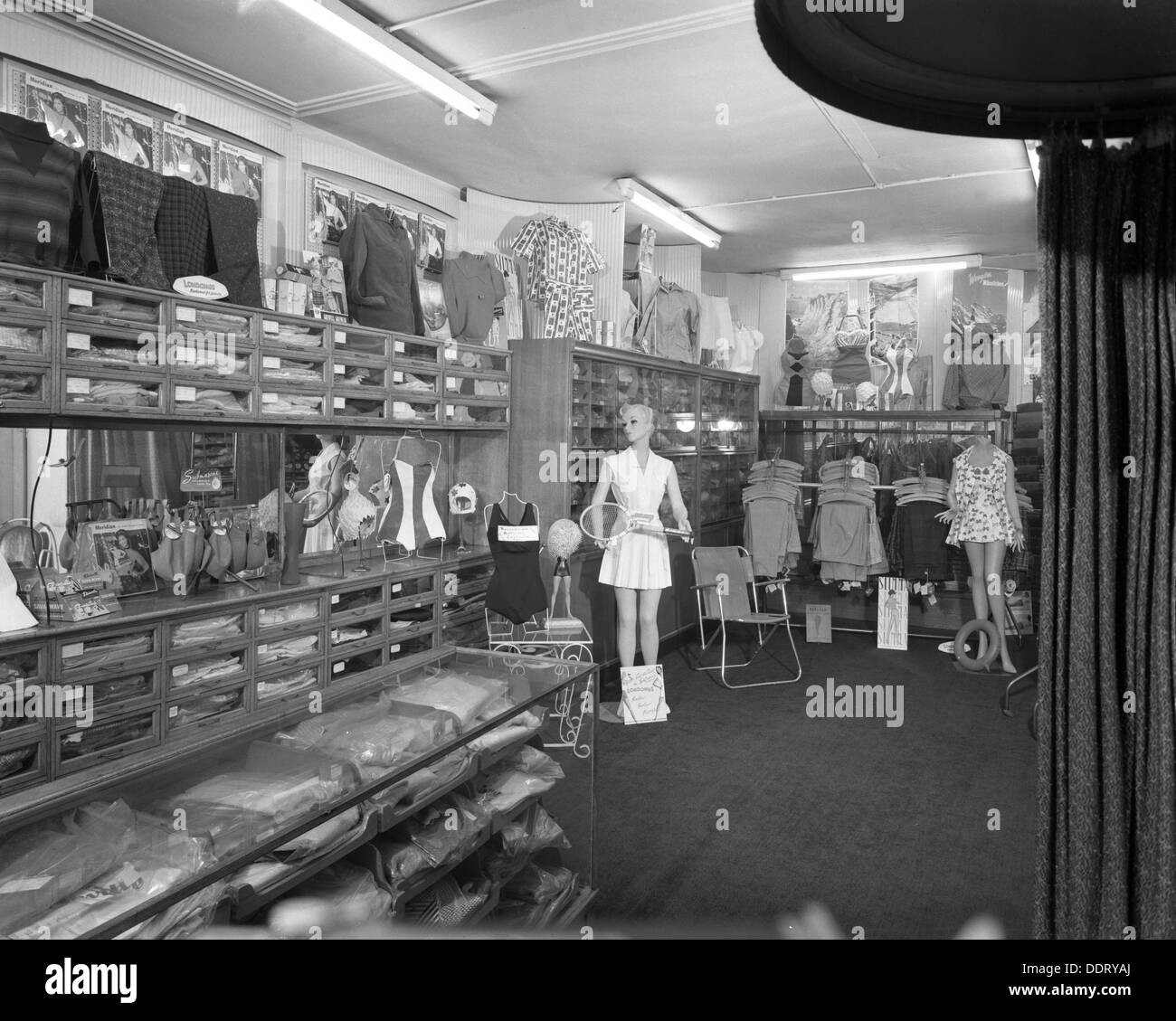 Sports shop interior, Sheffield, South Yorkshire, 1961.  Artist: Michael Walters Stock Photo