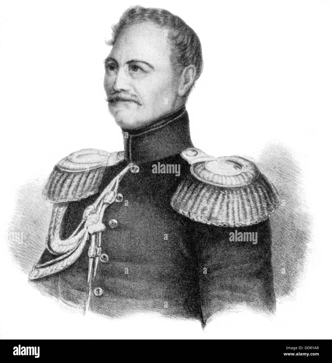 Gorchakov, Mikhail Dmitrievich, 1795 - 18.5.1861, Russian general, portrait, wood engraving, 19th century, Stock Photo