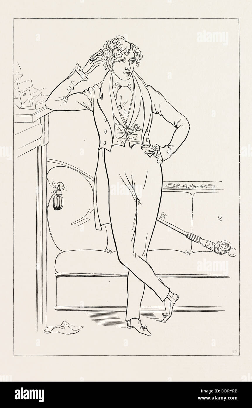 THE AUTHOR OF VIVIAN GREY, PORTRAIT OF LORD BEACONSFIELD IN 1832, FROM THE SKETCH FROM LIFE BY DANIEL MACLISE, R.A. Stock Photo