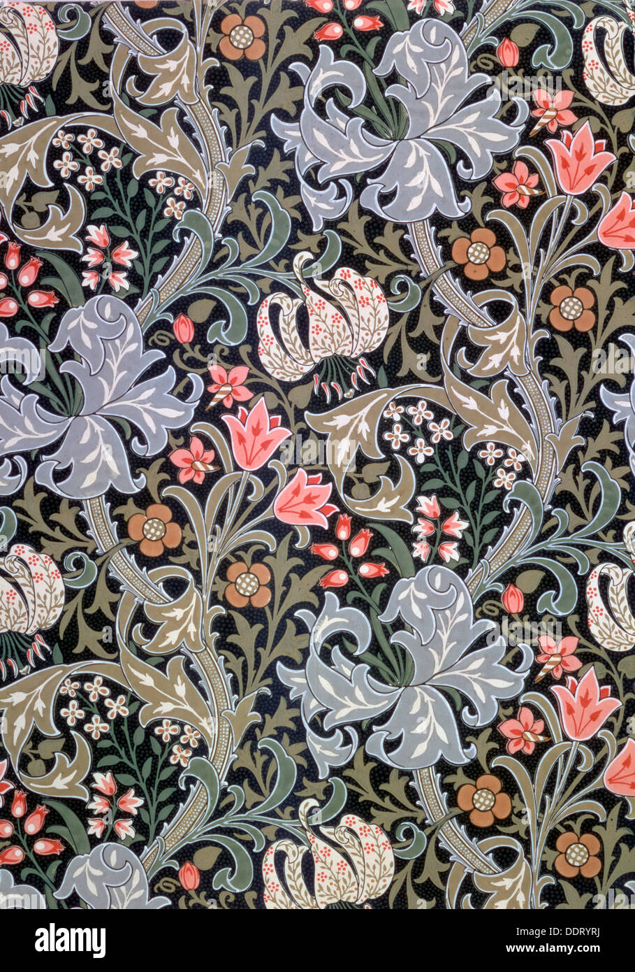 'Golden Lily', wallpaper designed by John Henry Dearle for Morris and Company, 1897. Artist: John Henry Dearle Stock Photo