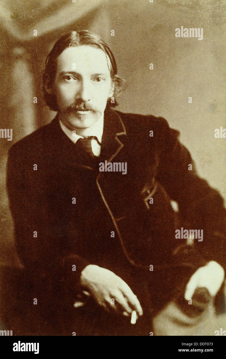 Robert Louis Stevenson, Scottish author, c1870-1894. Artist: Unknown Stock Photo