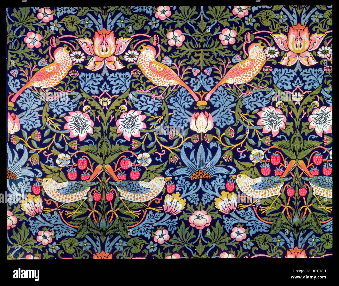 'The Strawberry Thief', textile designed by William Morris, 1883. Artist: William Morris Stock Photo