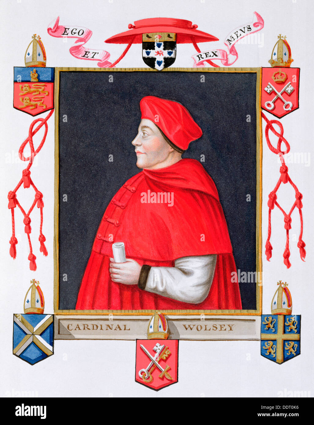 Thomas Wolsey, 16th century English cardinal and statesman, (1825). Artist: Sarah, Countess of Essex Stock Photo