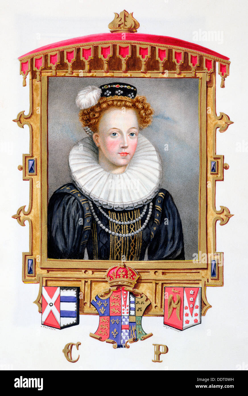Katherine Parr, sixth wife and Queen of Henry VIII, (1825). Artist: Sarah, Countess of Essex Stock Photo