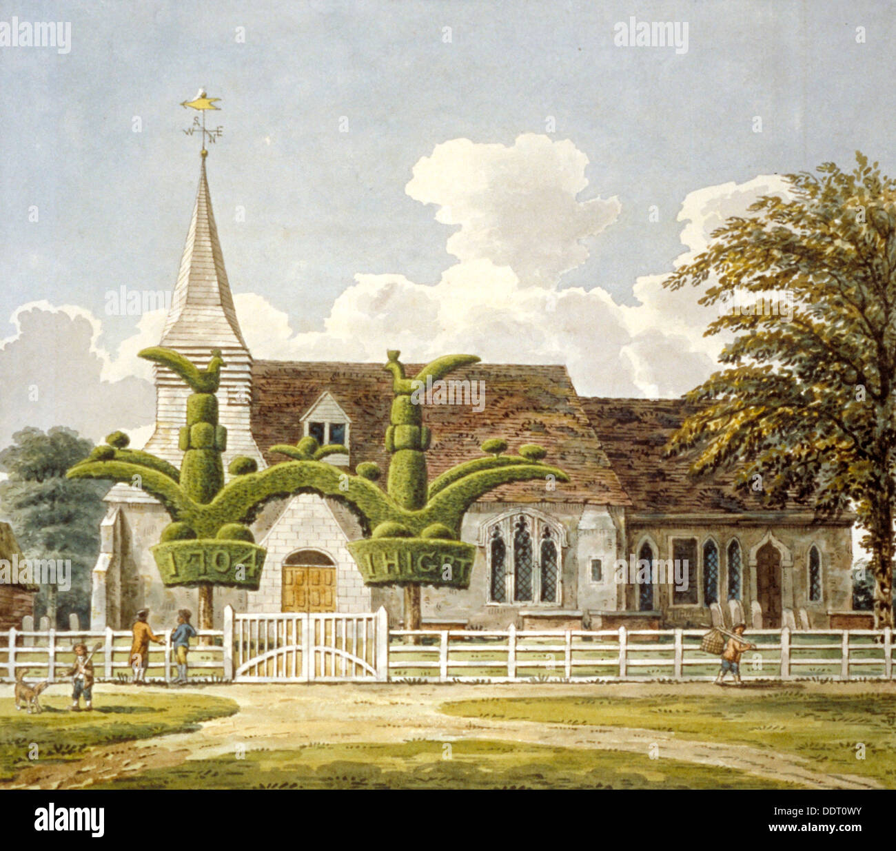 Church of St Mary, Bedfont, Middlesex, 1802. Artist: Anon Stock Photo ...