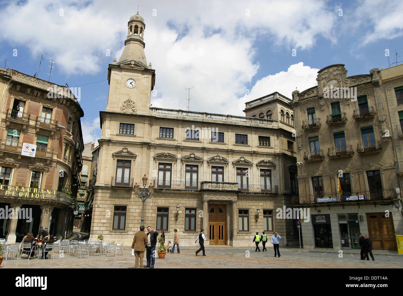 Town Hall at Plaça del Mercadal. Reus. Tarragona province, Spain Stock